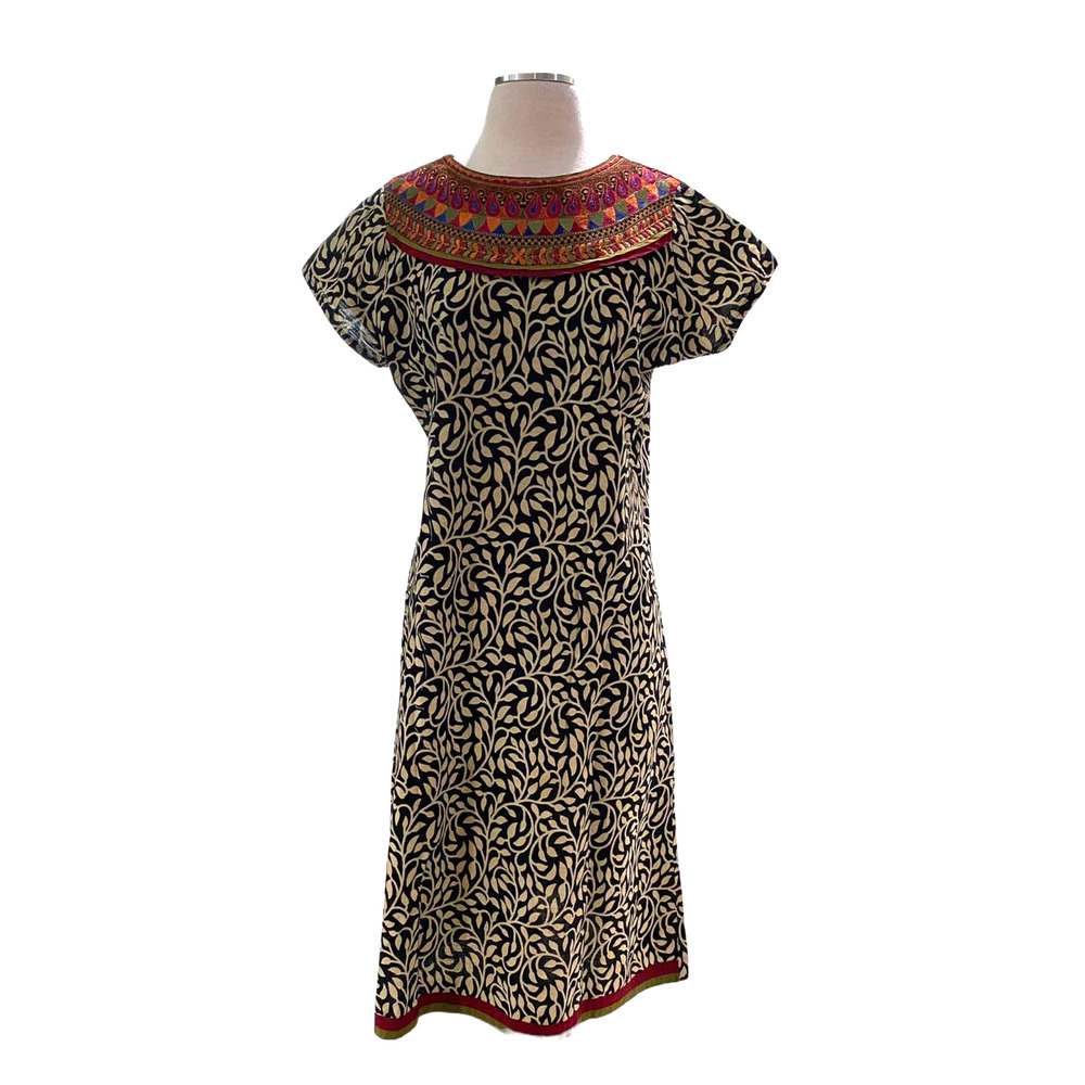 Women's Black & Cream Indian Kurti Dress